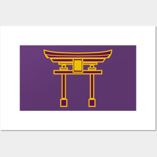 torii gate (purple) Posters and Art